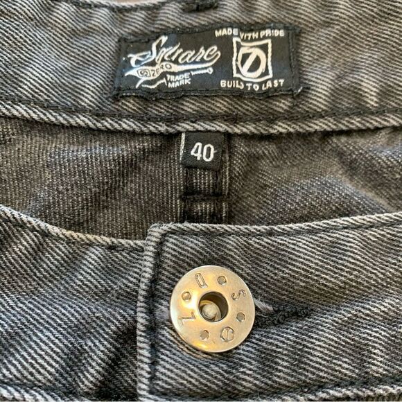 Square Zero Built to Last Men's Jeans Distressed Slim Denim Ripped  Size 40 - Picture 7 of 9